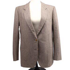 Vintage Gucci Light Brown 100% Wool Flannel 2 Button Blazer EU 46 Italy